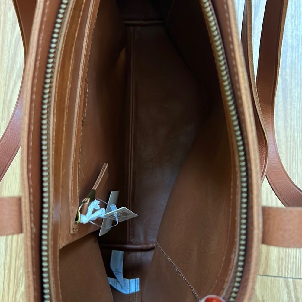Madewell transport tote large zip top NWT brown leather classic crossbody women - Picture 7 of 7